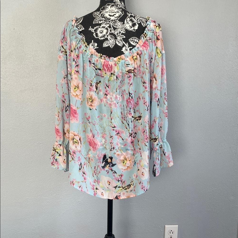 Jeans by Buffalo Floral Blouse - Pink and Blue - Picture 3 of 14